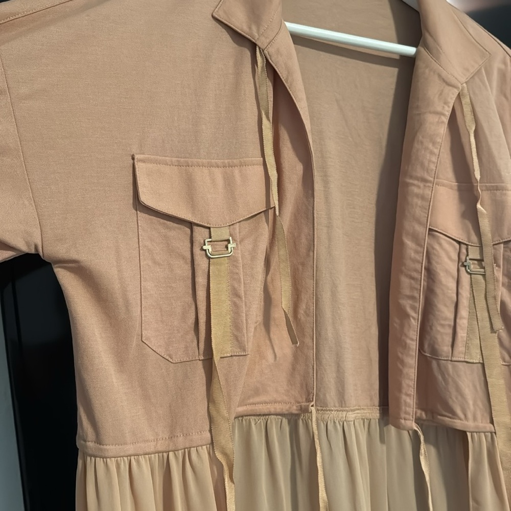 Solid Elasticated Drawstring Long Jacket - image 5